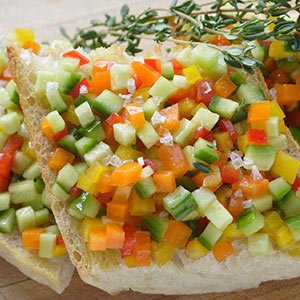 fresh pepper cucumber bruschetta index image