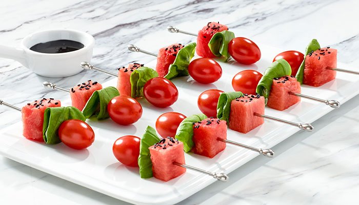 tomato watermelon skewers display image